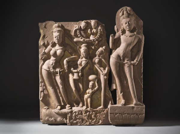 The River Goddess Yamuna and Attendants, c.800. Creator: Unknown.