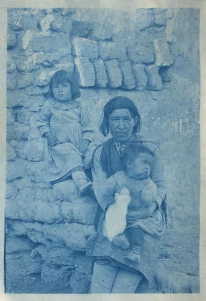 A Pueblo woman with two children (image 1 of 2), c.1890. Creator: Charles Fletcher Lummis.