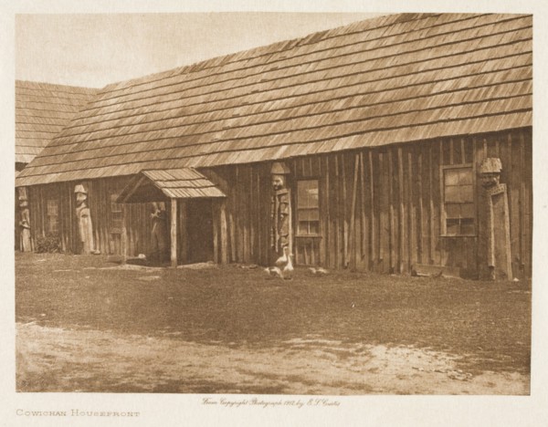 Cowichan Housefront, 1912. Creator: Edward Sheriff Curtis.