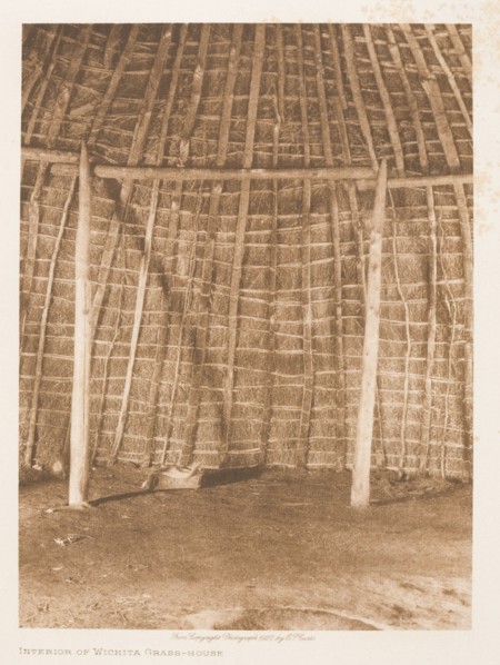 Interior of Wichita grass-house, 1927. Creator: Edward Sheriff Curtis.