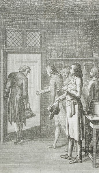 Illustration for Reichard's 'Library of Novels,' part twelve, 1785. Creator: Daniel Nikolaus Chodowiecki.