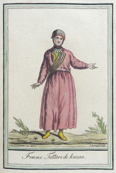 Costumes de Différents Pays, 'Femme Tattare de Kazan', c1797. Creators: Jacques Grasset de Saint-Sauveur, LF Labrousse.
