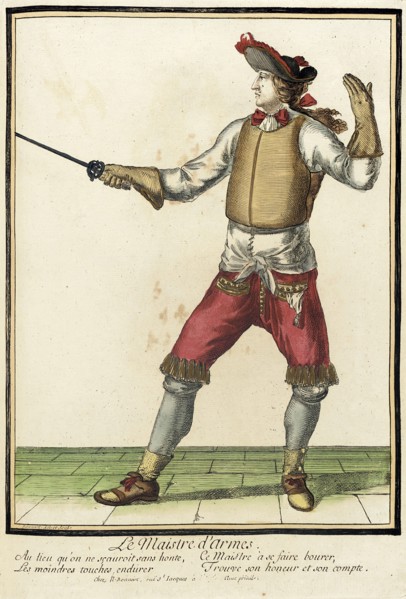 Recueil des modes de la cour de France, 'Le Maistre d'Armes', between circa 1678 and circa 1693. Creator: Nicolas Bonnart.