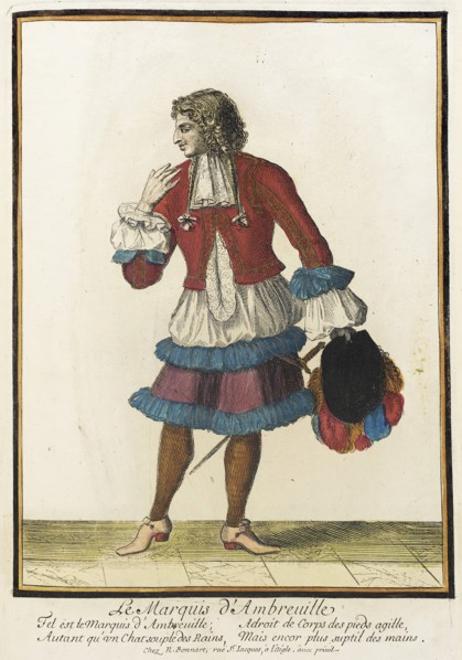 Recueil des modes de la cour de France, 'Le Marquis d'Ambreuille', between circa 1678 and circa 1693 Creator: Nicolas Bonnart.