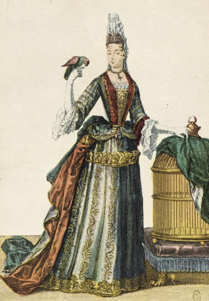 Walking and Evening Dress, between circa 1695 and circa 1702. Creator: Nicolas Bonnart.