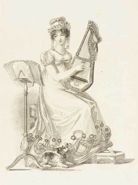 Fashion Plate (Evening Dress), 1819. Creator: Rudolph Ackermann.