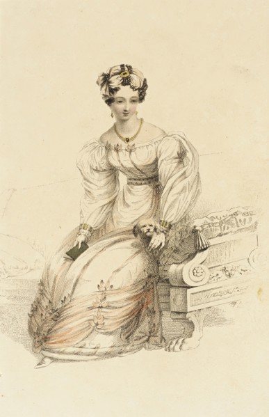 Fashion Plate (Evening Dress), 1826. Creator: Rudolph Ackermann.