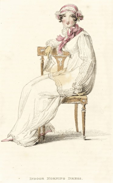 Fashion Plate (Indoor Morning Dress), 1812. Creator: Rudolph Ackermann.