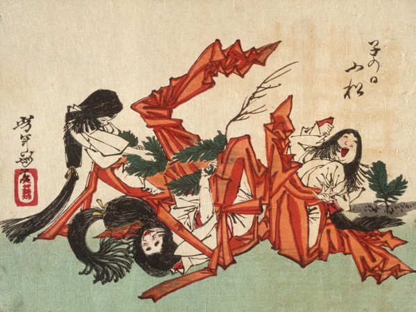 Pulling Pine Shoots on the Day of the Rat, 1882. Creator: Tsukioka Yoshitoshi.