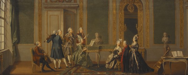 Gustavian Style Interior with a Musical Party, 1779. Creator: Per Hillestrom.