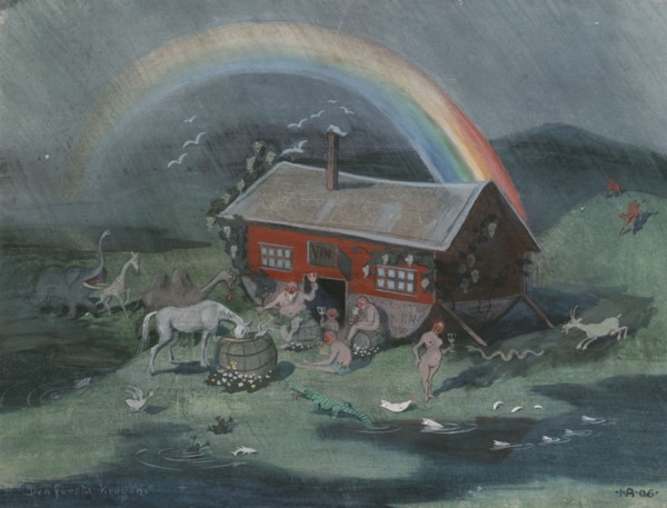 The First Tavern, 1906. Creator: Ivar Arosenius.
