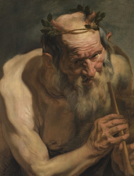 Old Satyr Holding a Flute, early-mid 17th century. Creator: Jacob Jordaens.