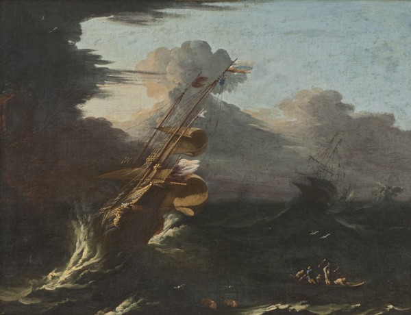 Ships in a Gale. Creator: Unknown.
