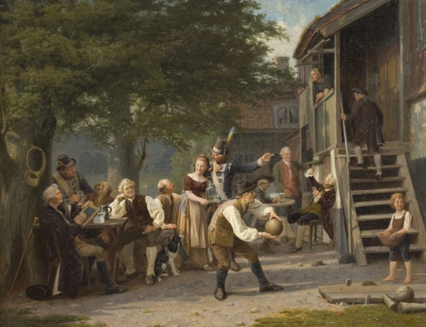 Skittles at Faggen's. Scene from Fredman's Epistle 55 by Bellman, 1868. Creator: Peter Eskilson.