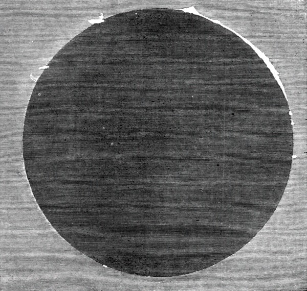 The Eclipse of the Sun - facsimile of [one of] the two photographs obtained during the totality,1860 Creator: Unknown.