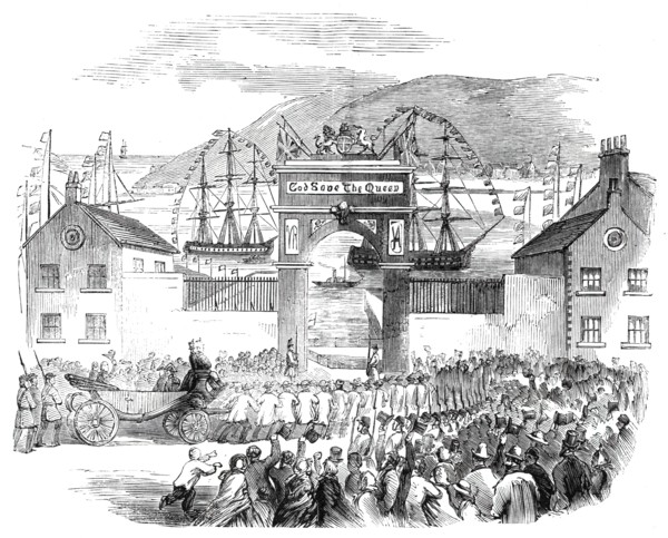 The Embarkation of the Prince of Wales at the Queen's Wharf, St. John's, Newfoundland, 1860. Creator: Unknown.
