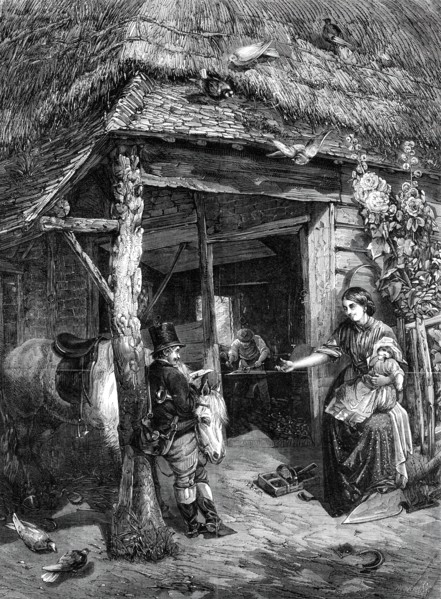 The Village Smithy, by Lewis, in the Crystal Palace Picture Gallery, 1860. Creator: Morgan.