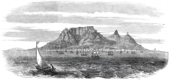 Table Bay and Table Mountain, Cape of Good Hope, 1860. Creator: Unknown.