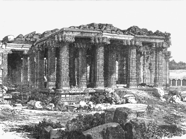 'Mandapam of the Pagoda of Chellumbrum; Notes on the Ancient Temples of India', 1875. Creator: Unknown.