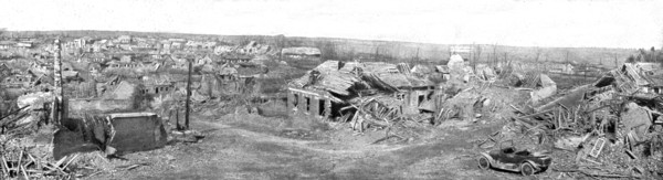 ''Le Champ de Bataille de Combles; Vue generale de Combies la prise de la ville, le 26 septembre 191 Creator: Unknown.