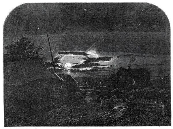 The Harvest Moon, by E. Warren, from the exhibition of the New Water-colour Society, 1860. Creator: Horace Harral.