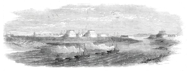 The War in China - the forts at the mouth of the Pehtang River, 1860. Creator: Unknown.
