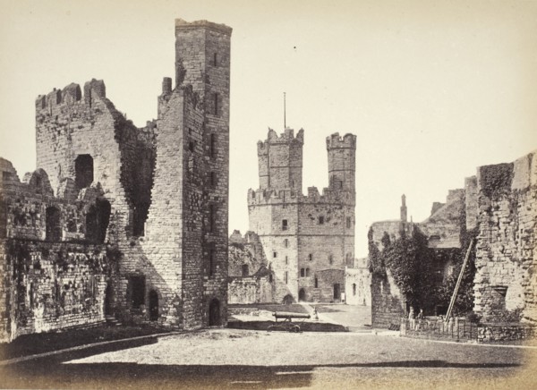 Carnarvon Castle, Interior, Looking Towards The Eagle Tower, Printed 1860 circa. Creator: Francis Bedford.
