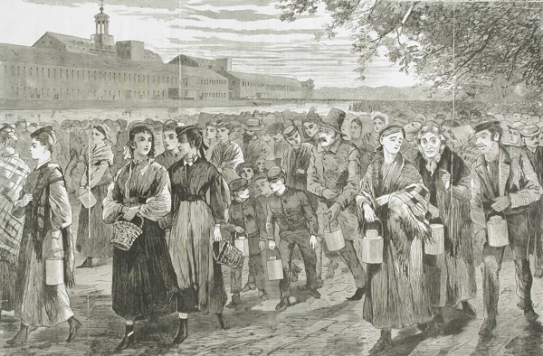 New England Factory Life - Bell-Time, 1868. Creator: Unknown.