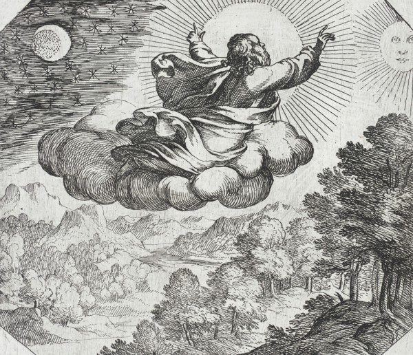 God Creating the Sun, the Moon, and the Stars, c1600. Creator: Antonio Tempesta.