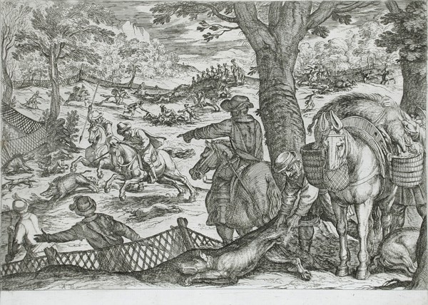Boar Hunt, 16th century. Creator: Antonio Tempesta.
