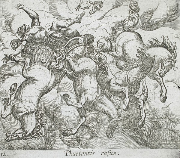 The Death of Phaeton, published 1606. Creators: Antonio Tempesta, Wilhelm Janson.