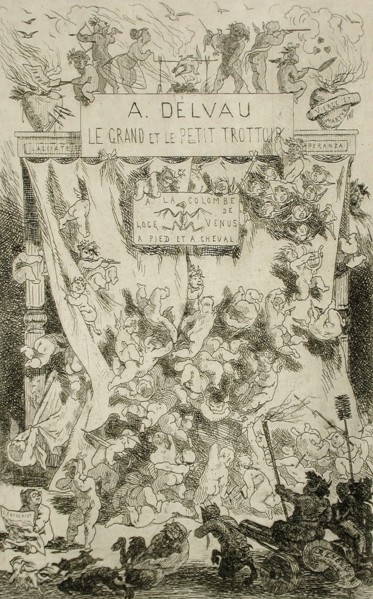 Le Grand et le petit trottoir, 1866. Creator: Félicien Rops.
