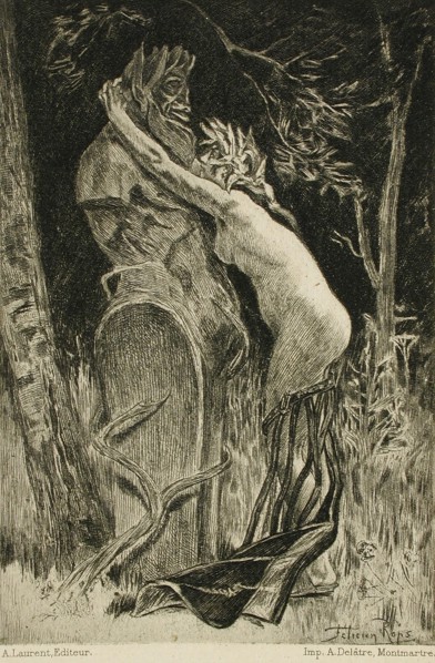 Curieuse, 1885. Creator: Félicien Rops.