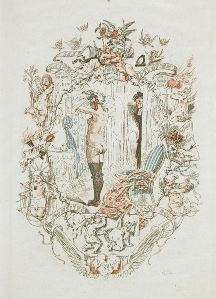 Les Exercices de dévotion de M. Henri Roch, 1882. Creator: Félicien Rops.