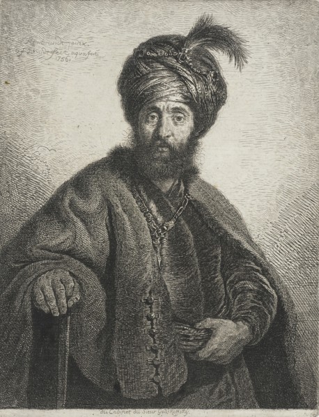 A Bearded Man Wearing a Turban/Man in oriental Costume, 1756. Creator: Georg Friedrich Schmidt.