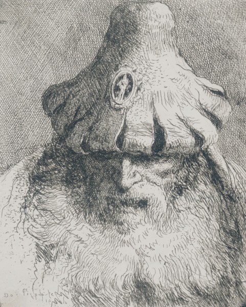 Old Man with Conical Hat, c1757. Creator: Giovanni Domenico Tiepolo.