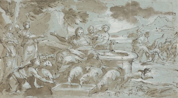 Moses and the Daughters of Jethro, between 1629 and 1694. Creator: Giovanni Peruzzini.