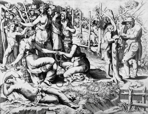 Flora and Her Nymphs, c1546. Creator: Giulio Bonasone.