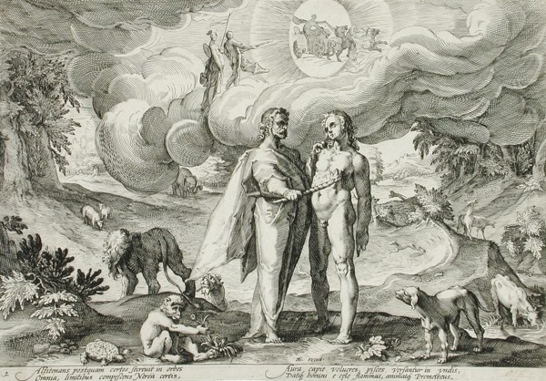 Prometheus Forms Man and Animates Him with Fire from Heaven, published 1589. Creator: Hendrik Goltzius.