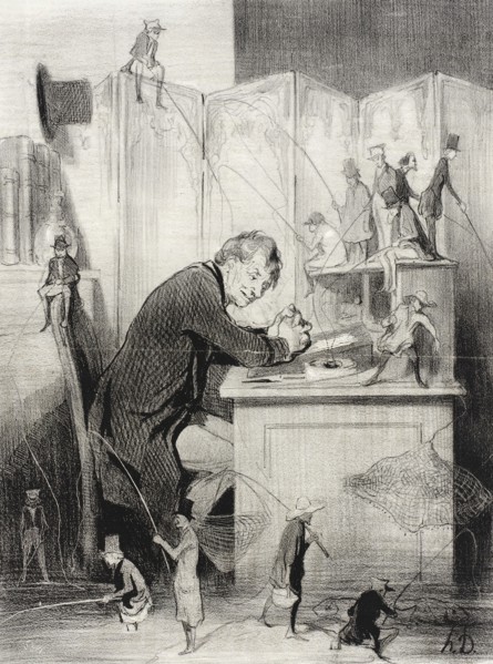 La Pêche, 1843. Creator: Honore Daumier.