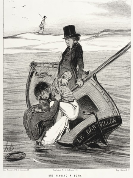 Une Révolte à Bord, 1843. Creator: Honore Daumier.