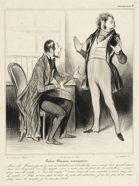 Robert Macaire actionnaire, 1838. Creator: Honore Daumier.