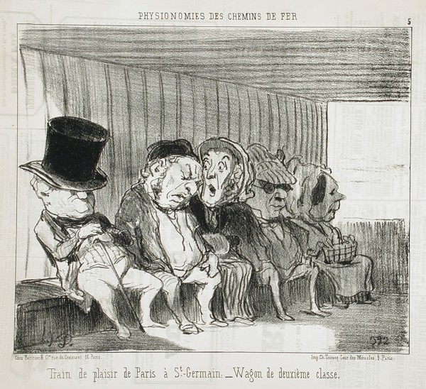 Train de plaisir de Paris à St-Germain..., 1852. Creator: Honore Daumier.