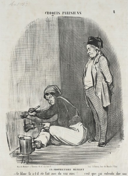 Un Propriétaire méfiant, 1853. Creator: Honore Daumier.