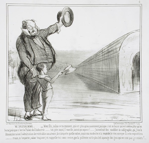 M. Prudhomme - Mon fils, salute ce monument..., 1855. Creator: Honore Daumier.