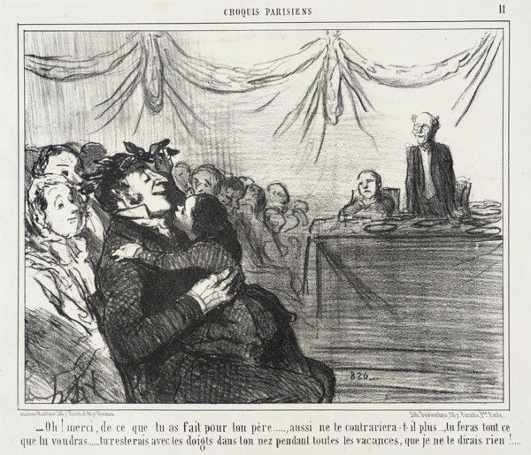 Oh! merci, de ce que tu as fait pour ton père..., 1856. Creator: Honore Daumier.