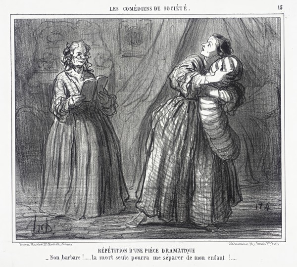 Répétition d'une pièce dramatique, 1858. Creator: Honore Daumier.