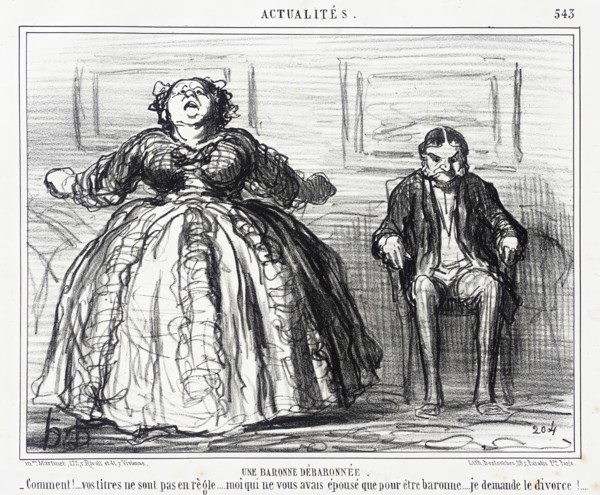 Une Baronne débaronnée, 1858. Creator: Honore Daumier.