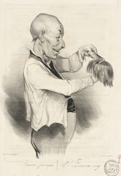 Fameuse perruque, 1836. Creator: Honore Daumier.