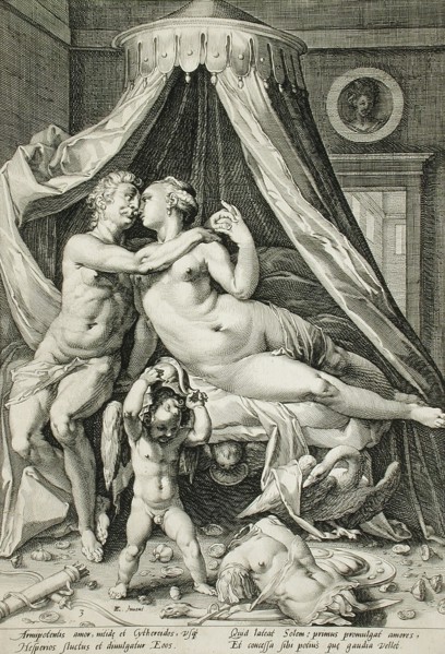 Mars and Venus, c1590. Creator: Jacob Matham.